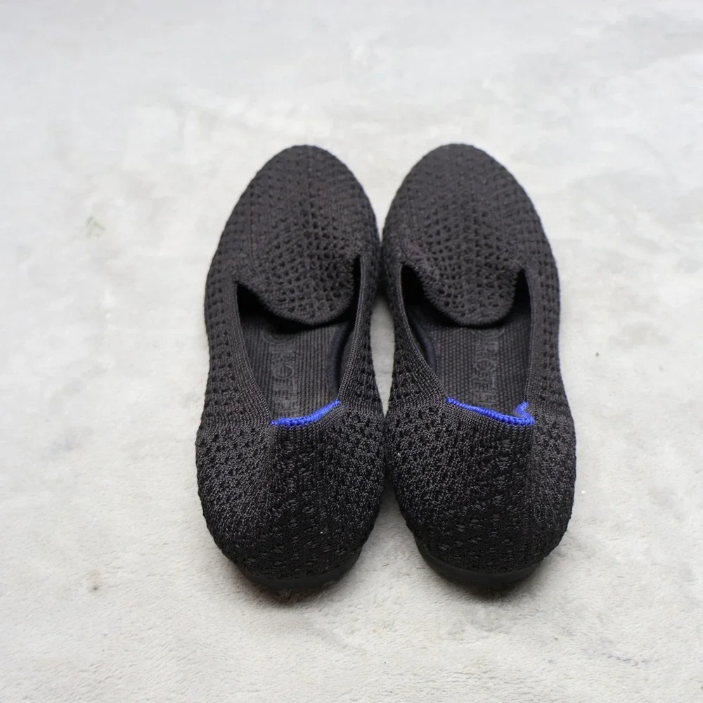 Rothys Women 6 Flats Shoes Black The Loafer Knit‎ Sustainable Slip On Everyday